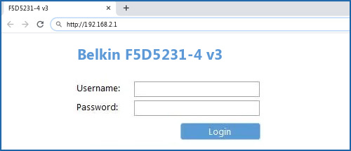 Belkin F5D5231-4 v3 router default login
