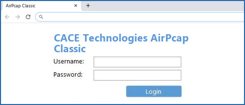 CACE Technologies AirPcap Classic router default login
