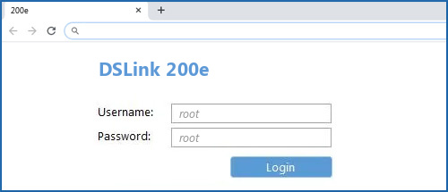 DSLink 200e router default login