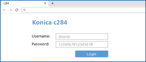 Konica c284 router default login