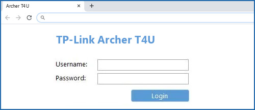 TP-Link Archer T4U router default login