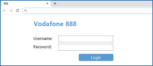 Vodafone 888 Default Login IP Default Username Password