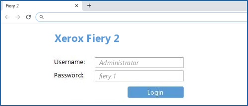 Xerox Fiery 2 router default login