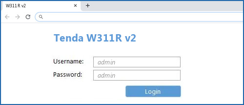Tenda W311R v2 router default login