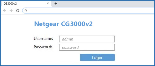 Netgear CG3000v2 router default login