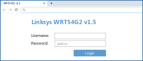 Linksys WRT54G2 v1.5 router default login