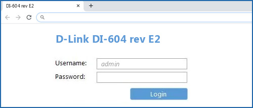 D-Link DI-604 rev E2 router default login