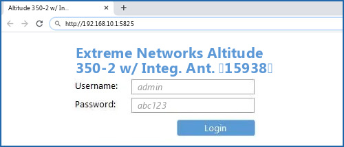 Extreme Networks Altitude 350 2 W Integ Ant 15938 Default Login 