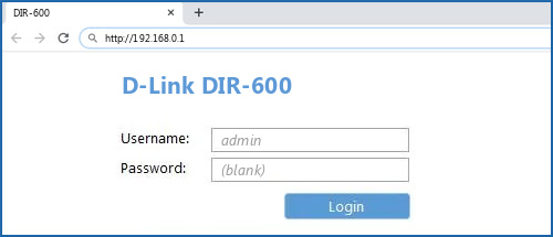 D-Link DIR-600 - Default login IP, default username & password