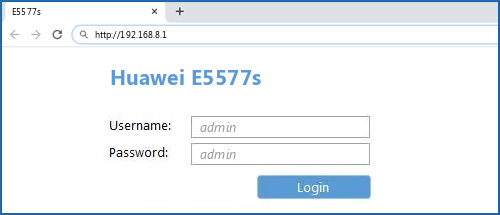 Huawei E5577s router default login