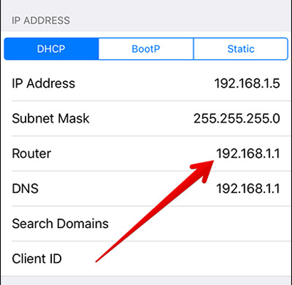 find your router IP address